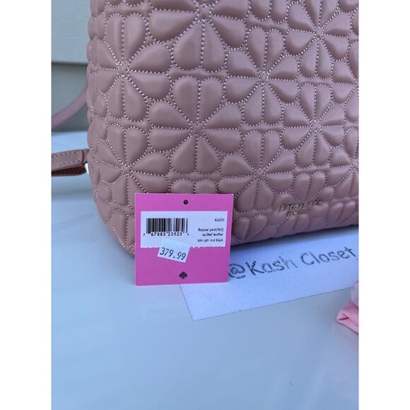 Kate Spade backpack bloom quilted medium leather backpack pink main image 5